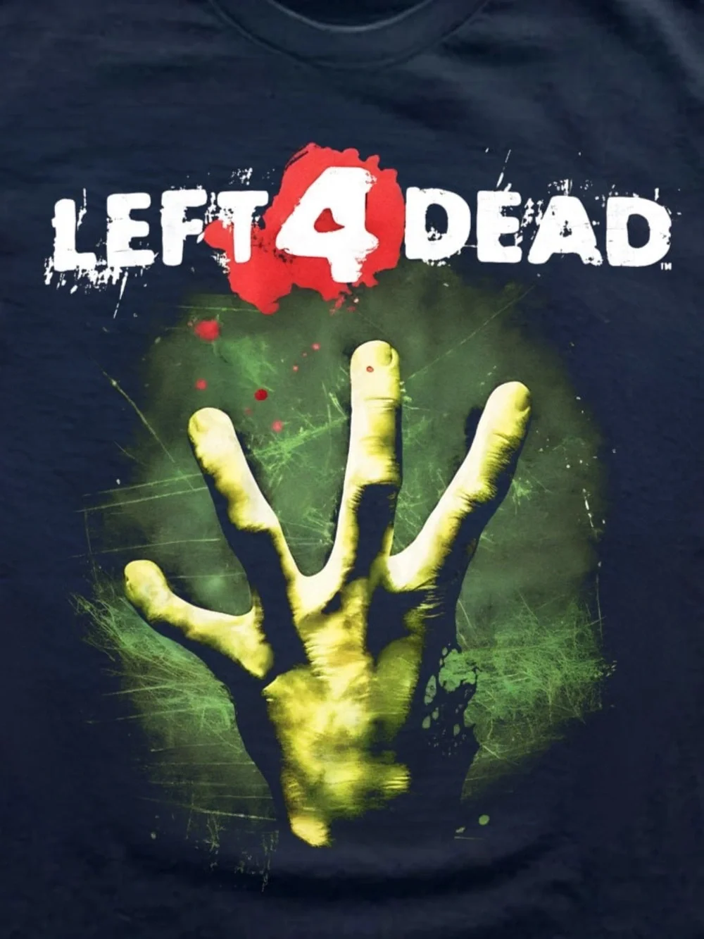 Navy Left 4 Dead Graphic Tee with Green Infected Hand